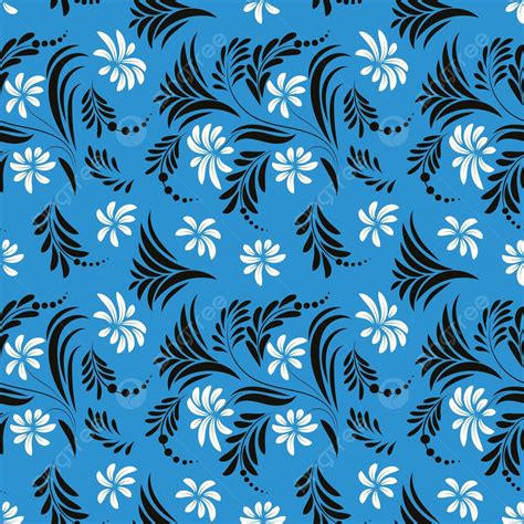 Seamless Folk Floral Art Pattern With Abstract Surface Design Vector