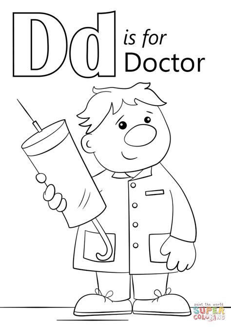 Select from 35870 printable crafts of cartoons, nature, animals, bible and many more. Letter D is for Doctor coloring page | Free Printable ...