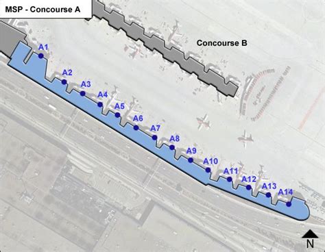 Minneapolis St Paul Airport Msp Concourse A Map