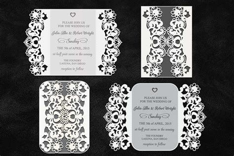 Cricut Wedding Invitation Gate Fold Card Laser Cut Rustic