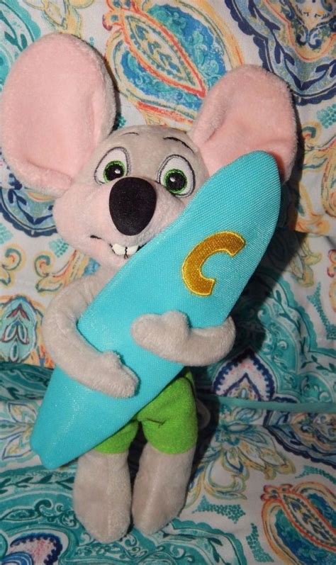 Chuck E Cheese Cheeses 13 Tall Stuffed Animal Doll W Surf Board