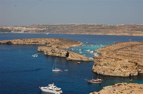 The Famous Blue Lagoon Gozo Island In The Distance