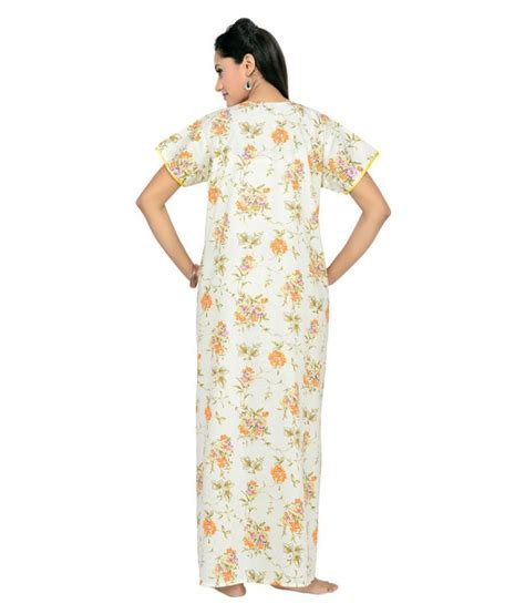 Buy Soulemo Cotton Nighty And Night Gowns Yellow Online At Best Prices In India Snapdeal