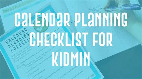 Use This Calendar Planning Checklist To Balance Your Ministry Year