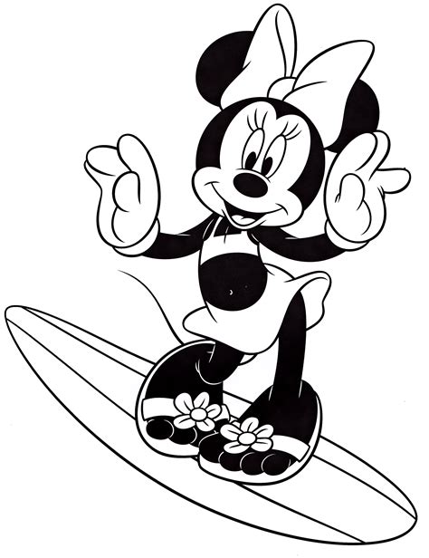 Minnie Mouse Coloring Pages Disney Print Makeup Year Sketch Coloring Page