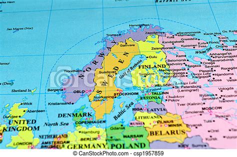 Poloostrov Mapa Skandinávský Mapa Chránit Barva