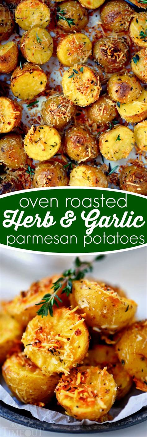 Oven Roasted Herb And Garlic Parmesan Potatoes Mom On Timeout