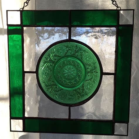 Green Antique Plate Stained Glass Stained Glass Stained Glass Projects Glass Art