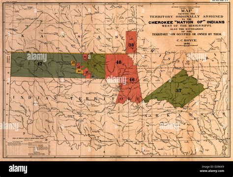 Map Of The Former Territorial Limits Of The Cherokee Nation Of