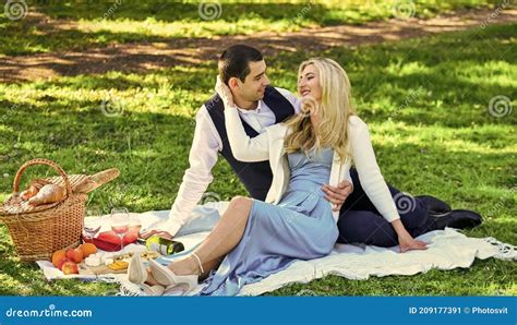 Celebrate Love Vintage Style Couple In Love Enjoying Picnic Time And
