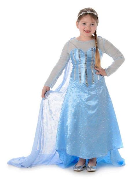 Elsa Snow Queen Girls Costume Ice Princess Frozen Kids Costume