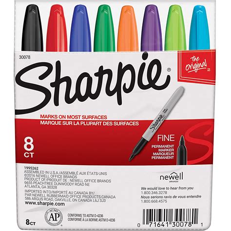 Nontoxic formula is waterproof and. Sharpie Classic Fine Point Marker - 8 Colors - Snapshot Books