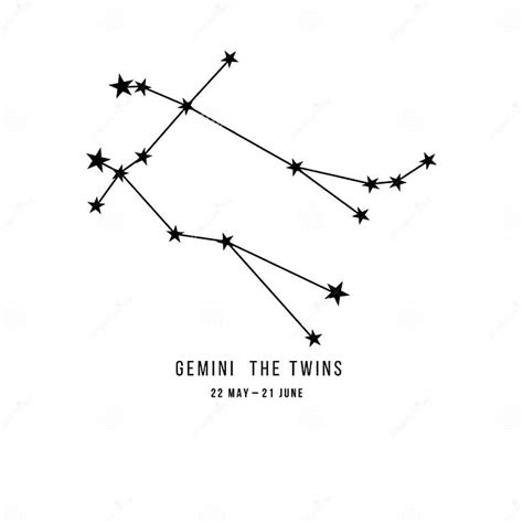 Zodiac Constellation Gemini Stock Vector Illustration Of Horoscope