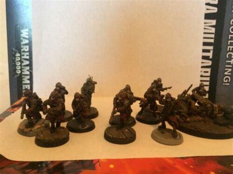 Death Korps Of Krieg Infantry Squad Advancing And Heavy Bolter Team