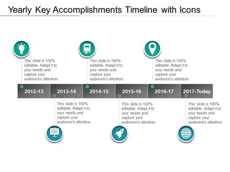 Yearly Key Accomplishments Timeline With Icons Powerpoint