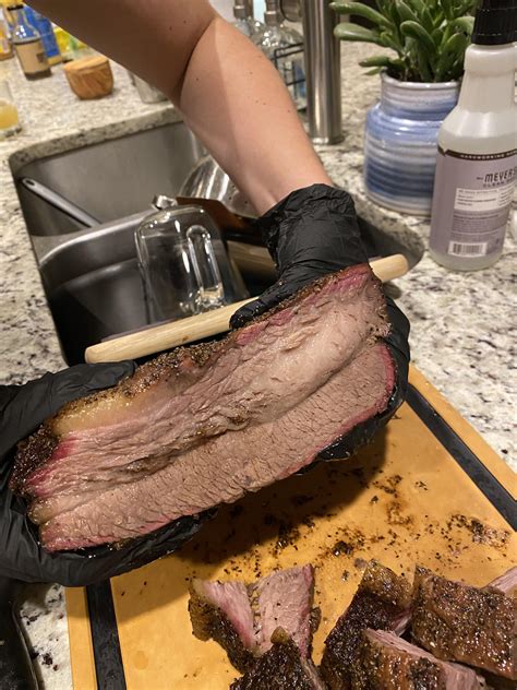 First Time Smoking A Brisket I Did For Hours Till Internal Temp Hot