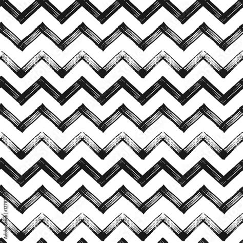 Zigzag Chevron Grunge Black Seamless Pattern Seamless Background Of