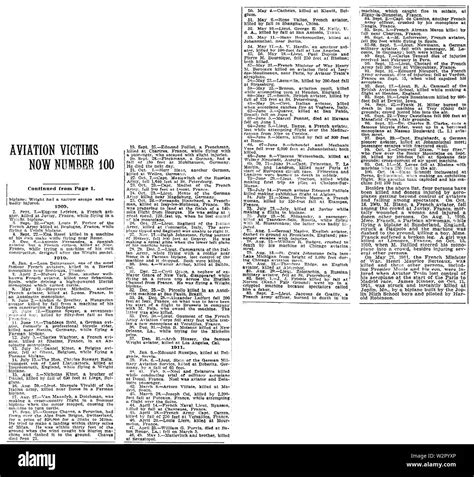aviation victims now number 100 in the new york times on october 15 1911 page 2 of 2 stock