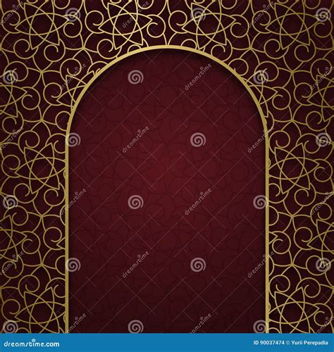 Traditional Ornamental Background With Arched Frame Stock Vector