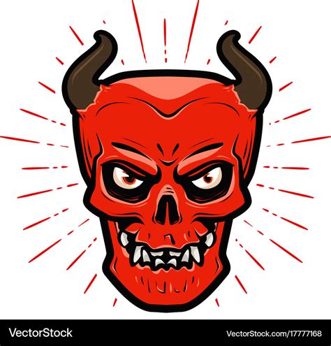 Portrait Of Angry Devil Halloween Satan Lucifer Vector Image