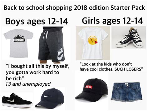 Back To School Shopping 2018 Edition Starter Pack Starterpacks