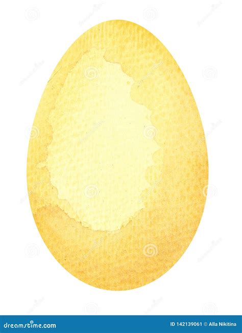 Yellow Watercolor Easter Egg Stock Illustration Illustration Of Shape