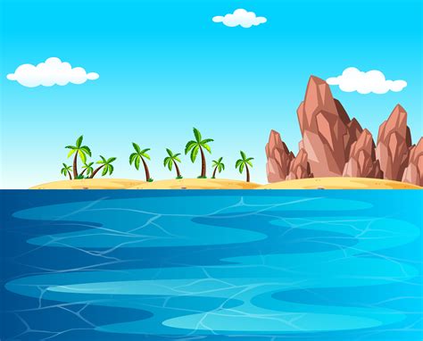 Background Scene With Ocean And Beach 431457 Vector Art At Vecteezy