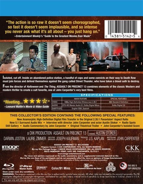 Assault On Precinct Restored Collector S Edition Blu Ray
