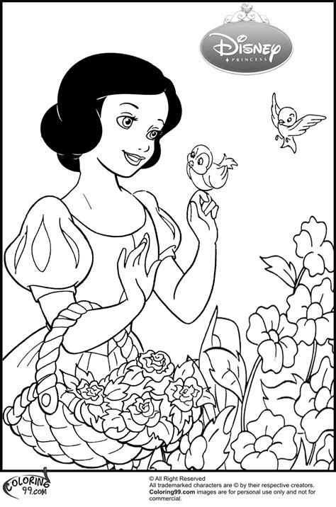 Disney Princess Snow White Coloring Pages Team Colors