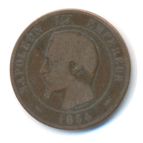 Vintage Coin France Dix Centimes 1854 Codejmc1650 Etsy Coins