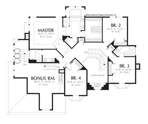 Image For Bellingrath 4 Bedroom Plan For Side Sloping Lot Upper Floor