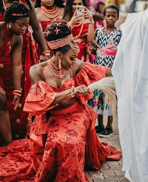 Clipkulture Bride In Beautiful Igbo Traditional Wedding Attire With Coral Beads Traditional