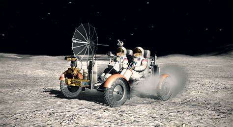 Misija Apolo 15 Lunarno Vozilo 3d Scene Mozaik Digitalno