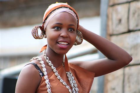 Woman From The Kikuyu Tribe In Traditional Dress Kiku