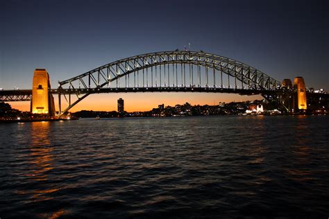 Sydney City And Suburbs Sydney Harbour Bridge Sunset