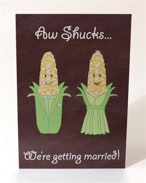 Funny Wedding Invitation Aw Shucks Postcard Style Corn Wedding