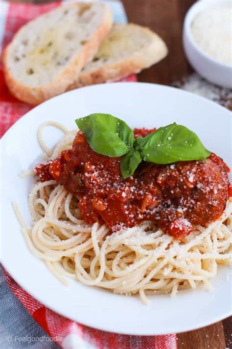 Spaghetti And Meatballs Easy Homemade Recipe Feelgoodfoodie