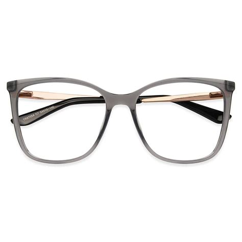 87054 Square Gray Eyeglasses Frames Leoptique
