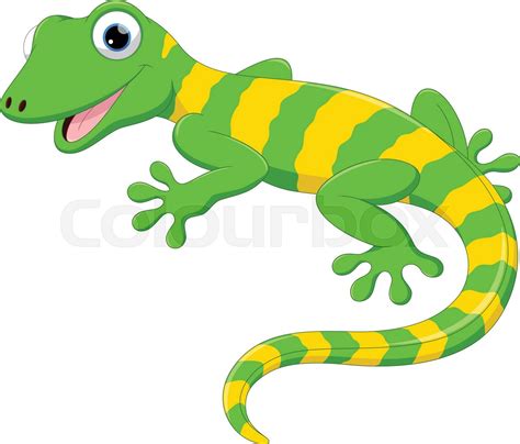 Cute Lizard Cartoon Stock Vector Colourbox