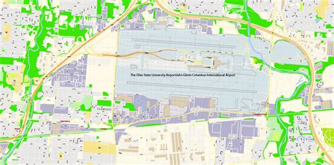 Columbus Ohio Us Map Vector Exact City Plan High Detailed