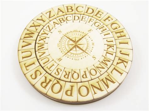 Enigma Cipher Encryption Machine Escape Room Puzzle Wooden Cipher Wheel