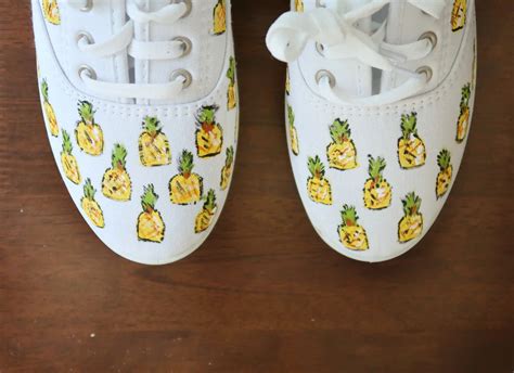 Diy Painted Pineapple Canvas Sneakers Diy Pineapple Shoes
