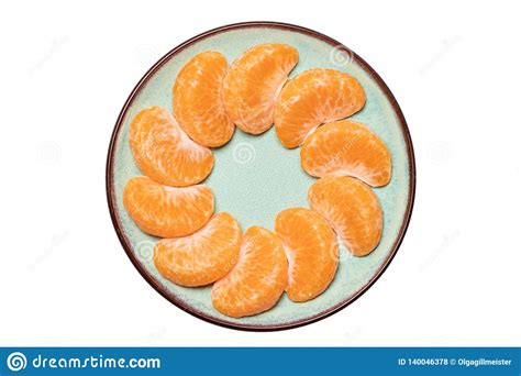 Mandarine Isolated Close Up Of Fresh Ripe Peeled Mandarin Orange