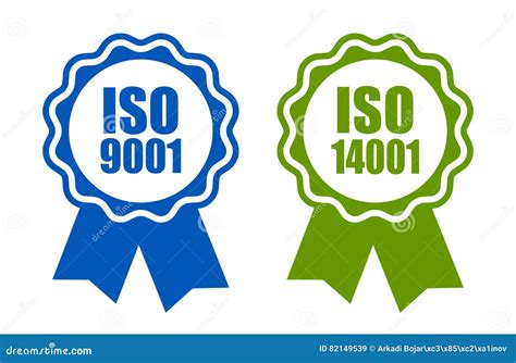 Iso 9001 And 14001 Standard Certified Icon Cartoon Vector