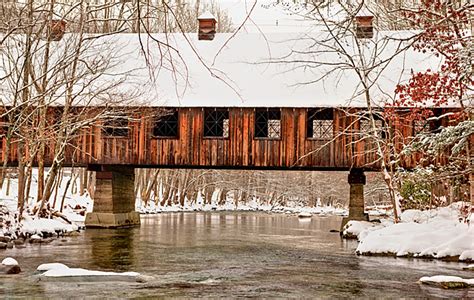 Free Download Smoky Mountain Covered Bridge In Winter Emerts Cove