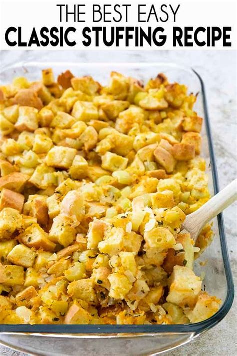 Classic Stuffing Recipe The Salty Marshmallow Recipe Stuffing Recipes Classic Stuffing