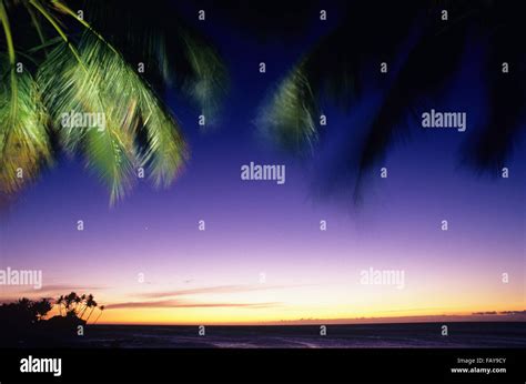 Big Island Hawaii Sunset Mauna Lani Kohala Coast Stock Photo Alamy