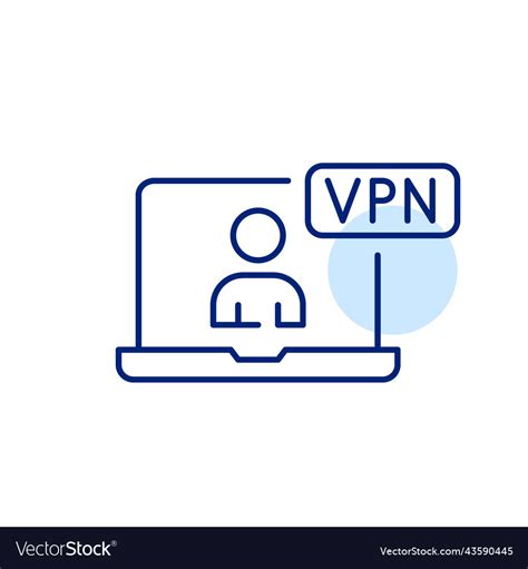 Vpn User Icon On A Laptop Pixel Perfect Editable Vector Image