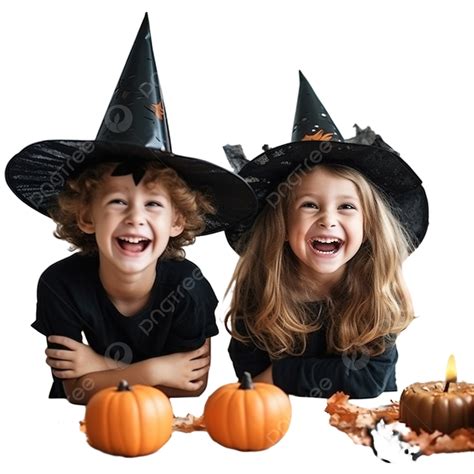 Happy Kids Celebrate Halloween At Home Magical Holiday Mood Halloween