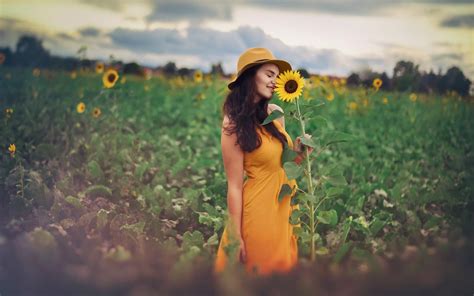 Sunflower Girl Wallpapers Wallpaper Cave